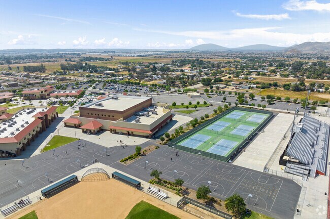 High school students in North Perris attend Orange Vista High School, where they engage in a diverse, challenging curriculum and extracurricular activities to prepare for their futures.