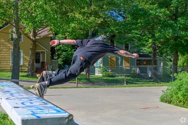 Local Vine neighborhood kids love the skate park in Davis Street Park.