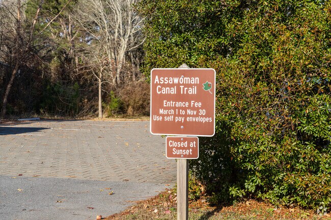 Assawoman Canal Trail is a popular destination for a peaceful hike in a natural environment.