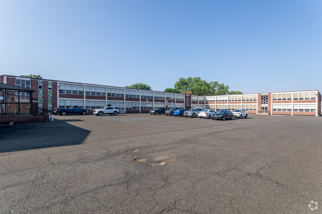 Parking lot of St. Anselm Elementary School in the Parkwood neighborhood.
