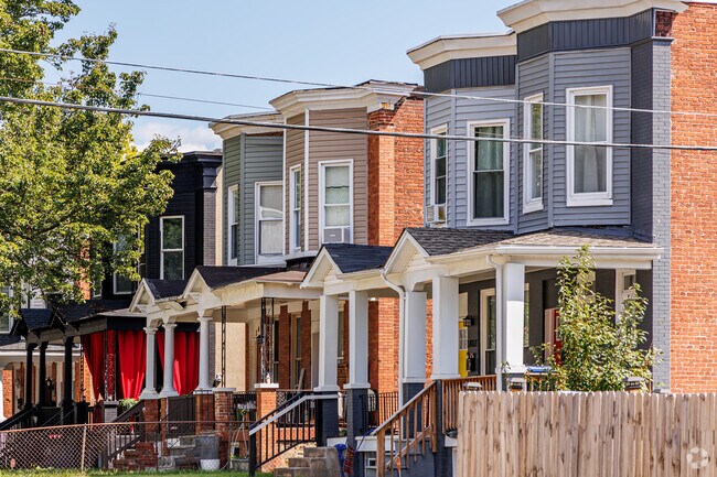 Traditional Baltimore rowhomes can be found on the edges of Garwyn Oaks.