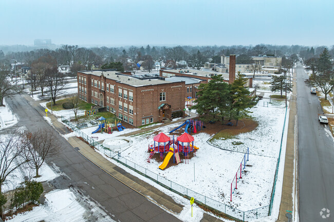 St John Vianney Catholic School has a colorful playground for students on recess.