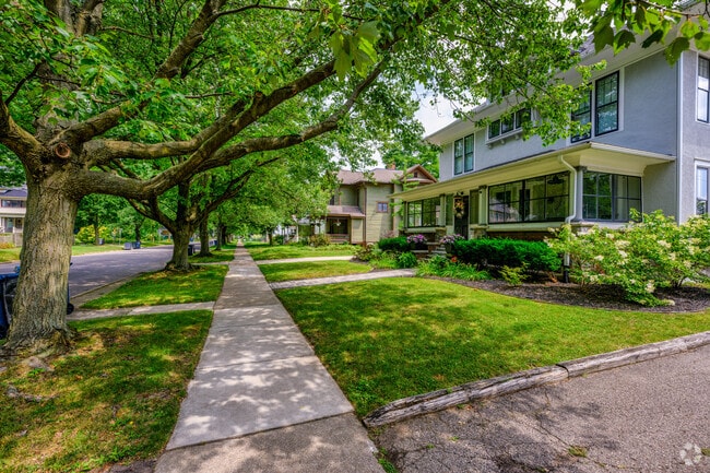 The streets of the Stuart neighborhood are lined with mature trees.
