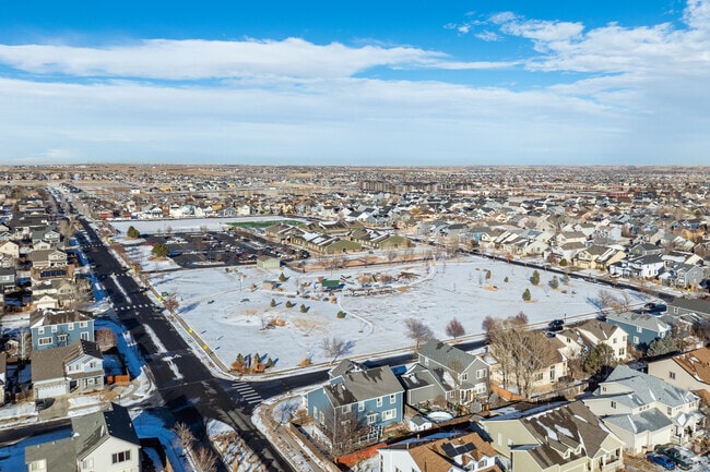 An overview of Footprints Park and Foundations Academy in Brighton, Colorado.