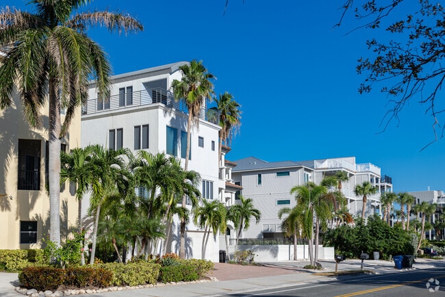 Siesta Key has a plethora of multi-story coastal style homes, just across from the beach.