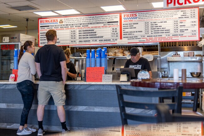 Nancy Jo’s Burgers & Fries at Willamette Town Center serves classic burgers.