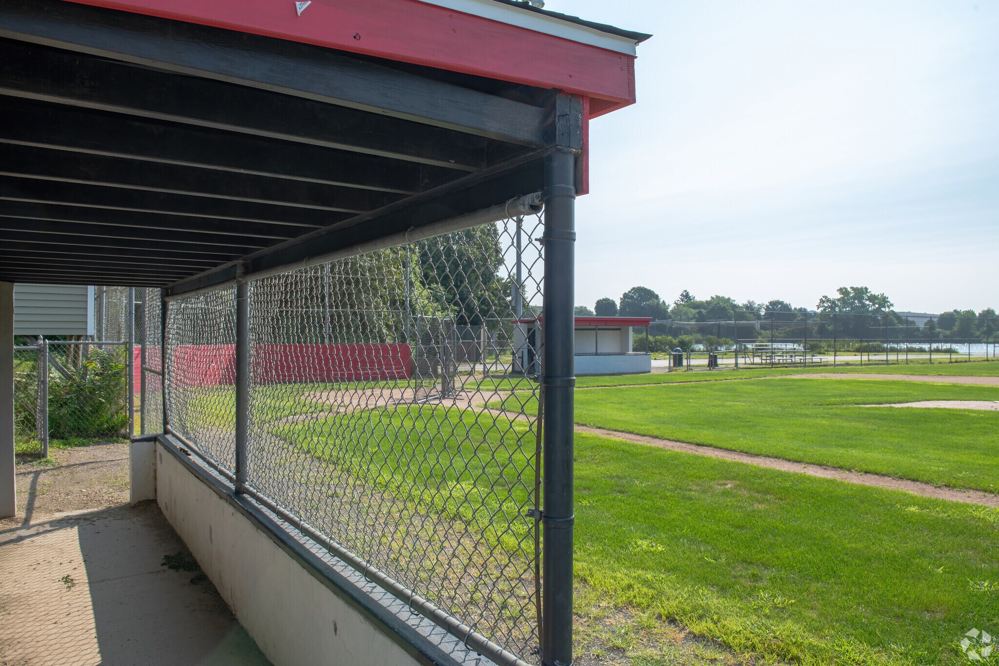 With nicely appointed dugouts, Calvin Burrows Park is a great Little League field.