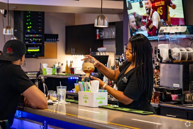 Enjoy a cocktail while watching a game at the Uptown Ultra Sports Lounge in Bedford Heights.