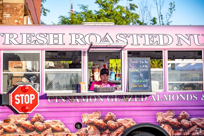 You can't miss the colorful Fresh Roasted Nuts food truck at the Farmers Market in Caldwell.