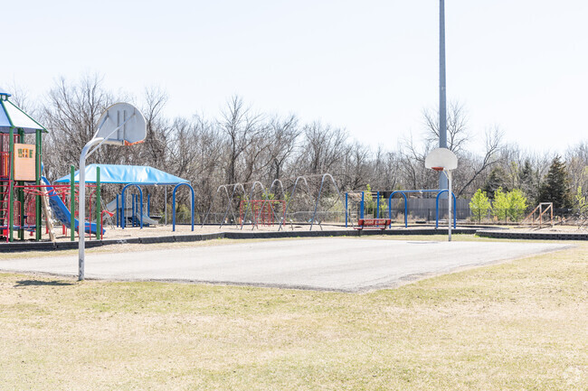 Pamela Hodson Elementary School students can play basketball or run in the open fields.