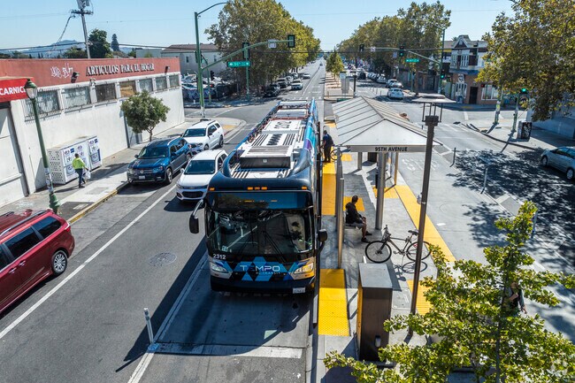 Elmhurst Park residents can hop on the Tempo Bus to take them down International Boulevard.