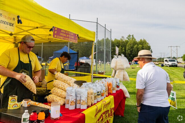 The Milton Farmers Market is held at Bombardier Park every Tuesday during the summer.