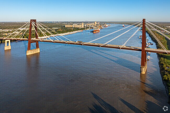 The Hale Boggs Memorial Bridge connects Saint Rose to the Bayou region.