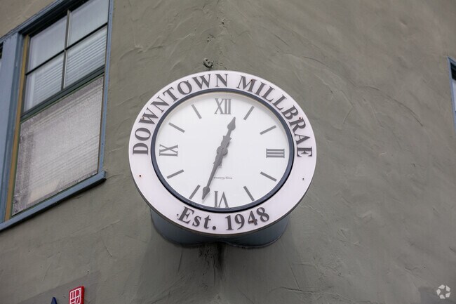 The iconic clock in downtown Millbrae marks the town’s establishment in 1948.