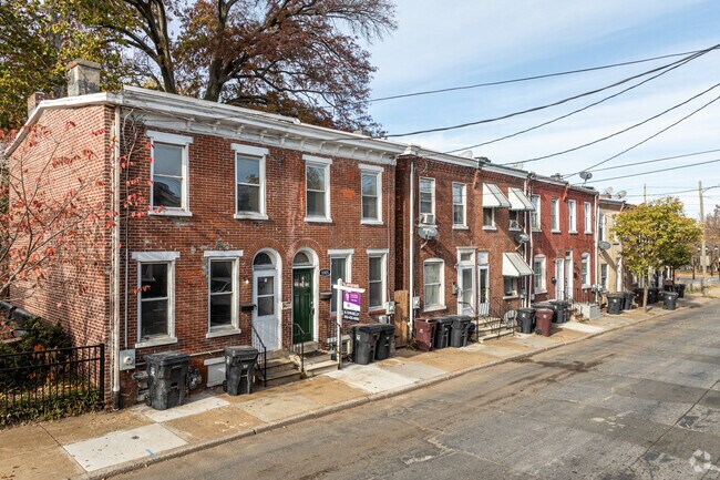 Brick townhomes are a common sight on many streets throughout Downtown Wilmington.