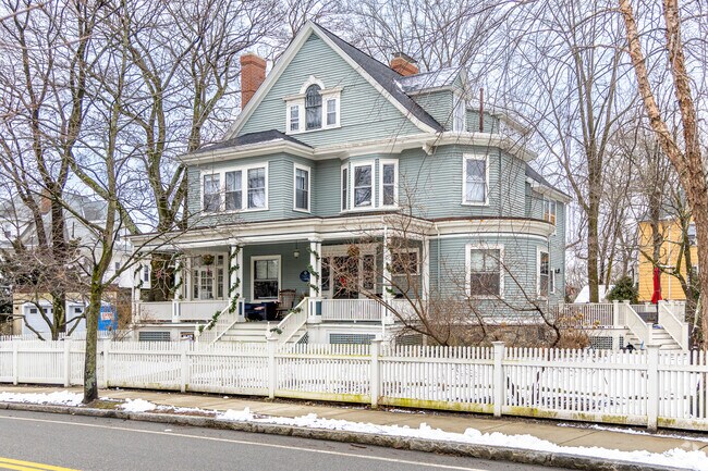 A large Victorian styled home in the Arlington Center neighborhood.