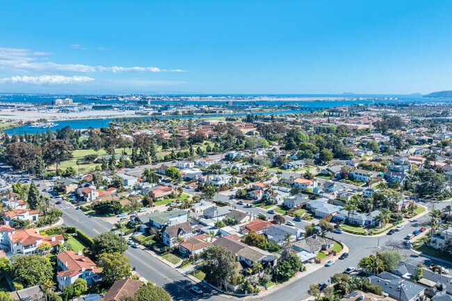 An elevated view of Loma Portal shows its proximity to Liberty Station.