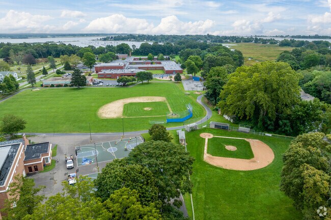 Old Saybrook's Parks and Recreation has a ball field and basketball court.