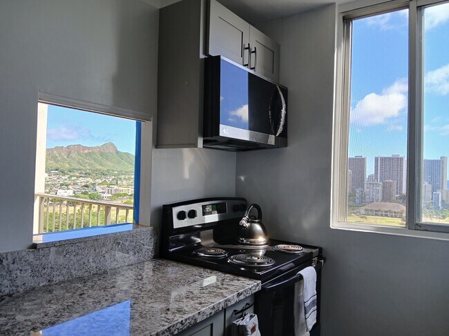 View of Diamond Head while cooking