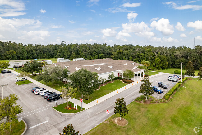Aerial view of Grace Christian School is a private school serving PK, K-8 in Marion County.