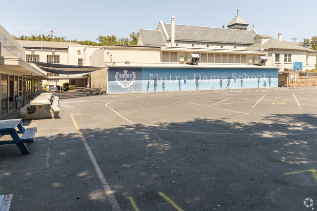 The enrollment at Notre Dame School is about 230 students.