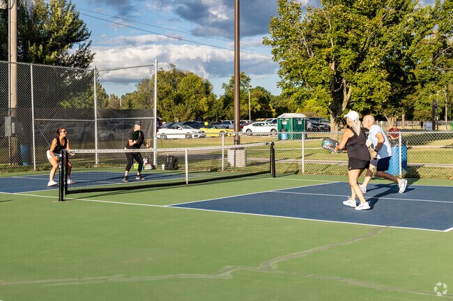 Visitors enjoy the pickleball courts at Meador Park.