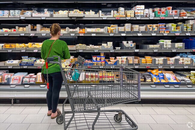 The Aldi storefront in Hillview serves as a reliable stop for weekly grocery runs.