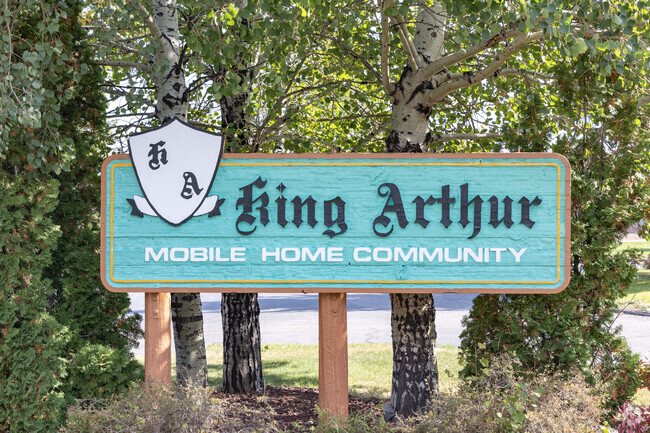 A mobile home community in King Arthur Park with it's namesake.