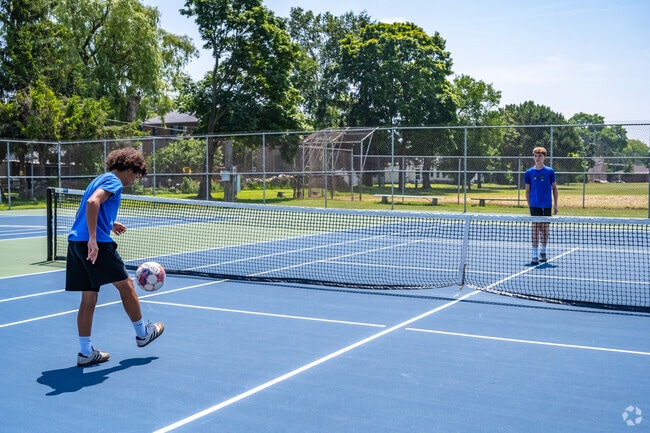 Kids come to Roosevelt Playground near Weeden Creek and play some soccer tennis.