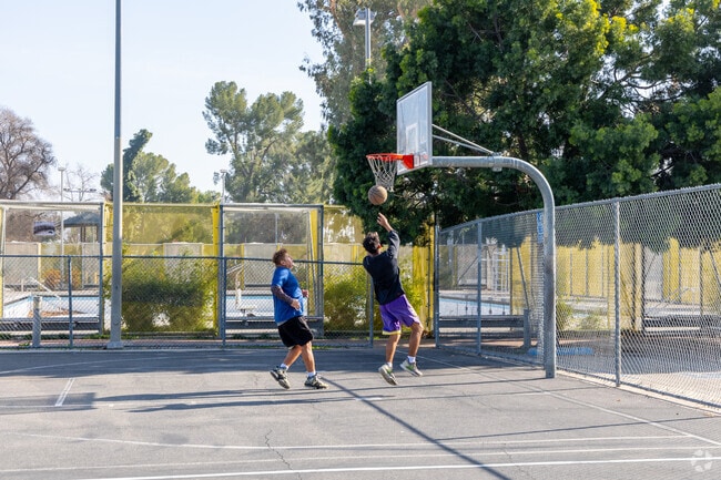 Reseda Park has multiple courts for playing basketball.