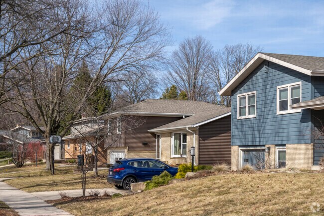 There is a selection of mid-sized homes in Midvale Heights, many with attached garages.