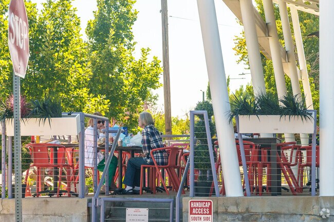 Park Burger’s front patio is a casual spot near Hilltop, Denver.