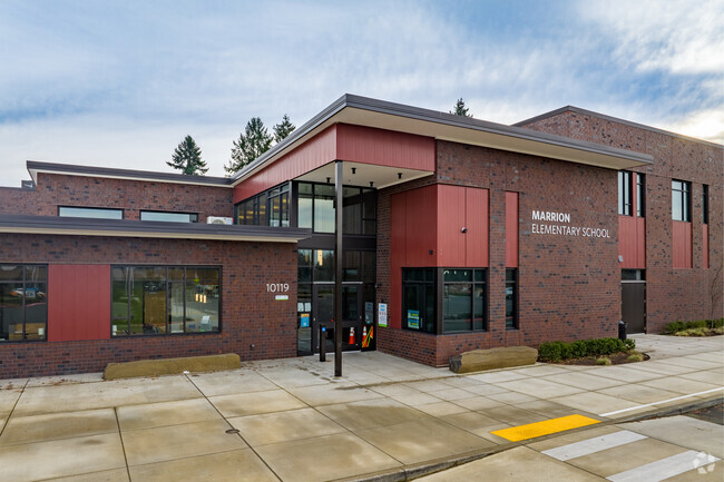 Marrion Elementary School entrance is set for easy drop-off and pick-up in Marrion.