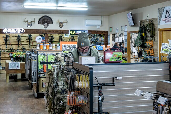 A hunter grabs some last-minute supplies at National Archery and Outdoors in Washington Township.