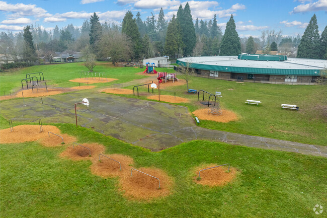 Awbrey Park Elementrary School has a variety of outdoor activities for students to enjoy.