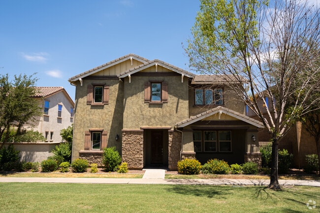 Well-manicured yards and large facades are common in Morrison Ranch.