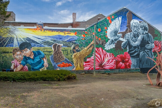 1st Ward in Allentown, PA has a mural for the city showcasing unity and spirituality.