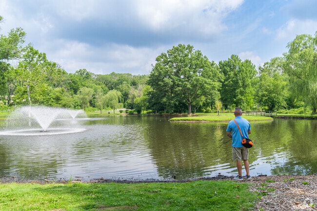 The pond at Willows Park in Villanova is a popular place to cast a line.