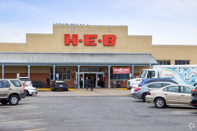 Locals can get all the food they need at H-E-B Grocers.