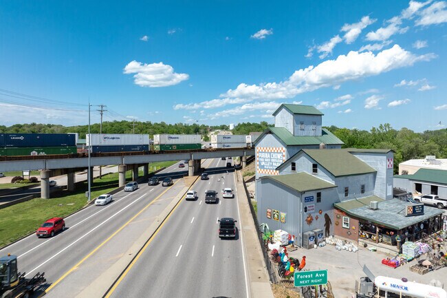 The historic Valley Park Elevator sits at the heart of this community.