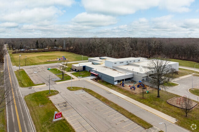 Aerial view of Barth Elementary School.