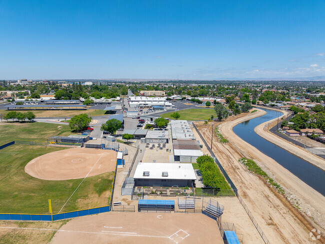 Vista Continuation School has as smaller campus as seen from above.