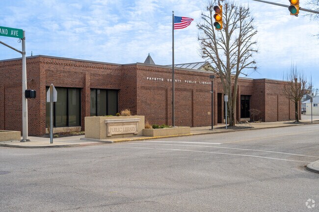 The Fayette County Public Library is located on the north side of Connersville.