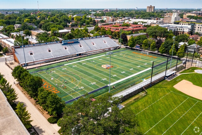 Oak Park and River Forest High School offers a football field.