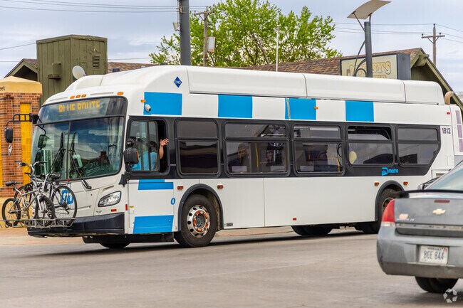 The Blue Route runs near Trolley Park on W. Broadway.