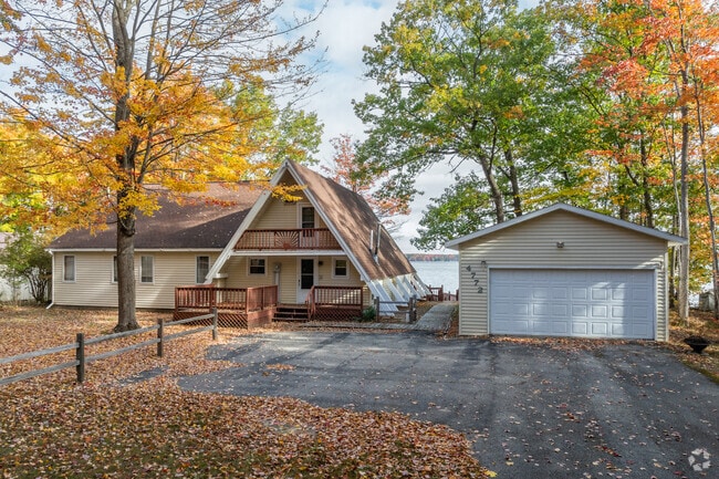 Manistee Lake has a number of A-frame cabins by the lake.