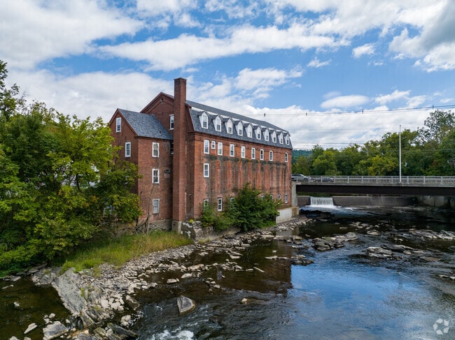 Historic mill buildings are very prominent in the town of Claremont.