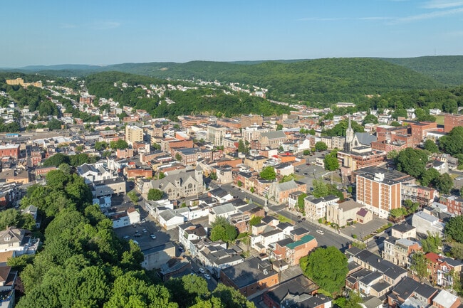 Downtown Pottsville reflects its coal mining past in Schuylkill County.