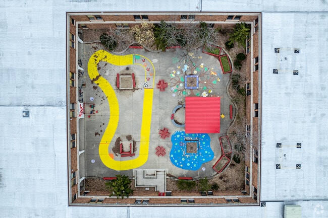 Students can enjoy the enclosed play area at Allen-Field School.