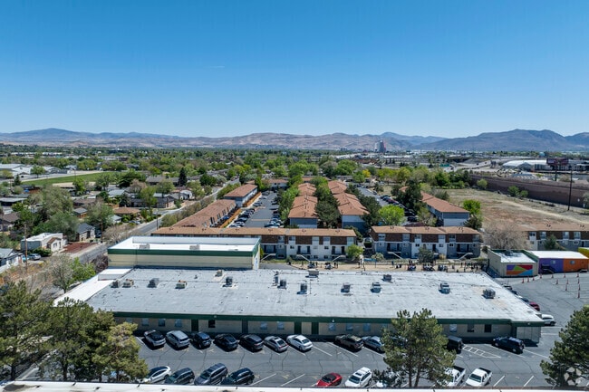 An aerial view of Coral Academy of Science Middle School facing East.